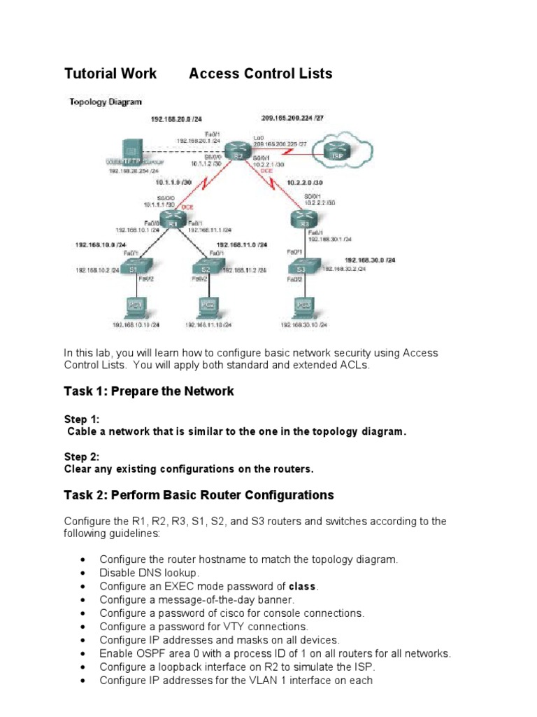 Basic Access Control Lists | PDF | Ip Address | Computer Network