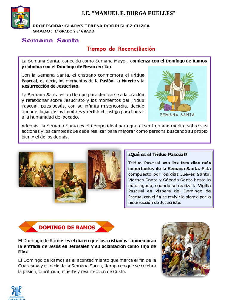 Semana Santa | PDF | Pascua de Resurrección | Fiestas cristianas y días ...
