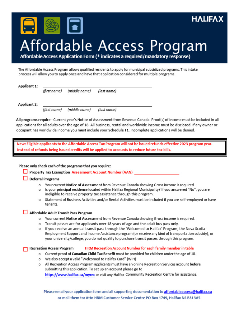 Affordable Access Program 2023 | PDF | Property Tax | Taxes