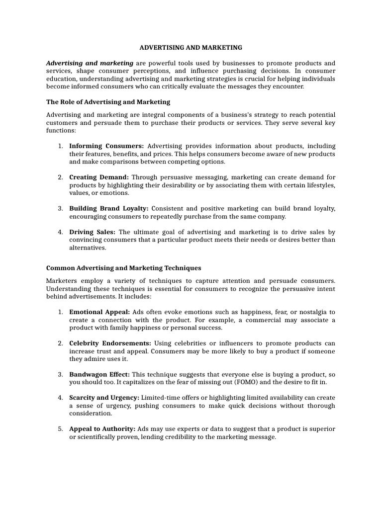 Understanding Advertising and Marketing | PDF | Advertising | Marketing