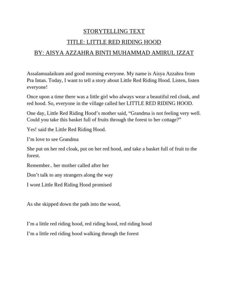 Storytelling Text | PDF