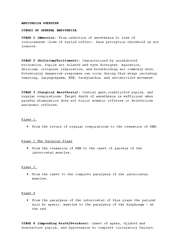 Anesthesia Overview Pdf Anesthesia Surgery