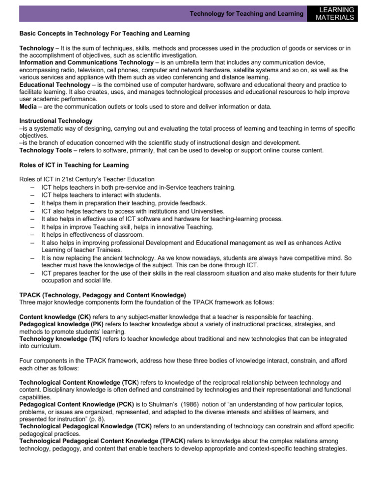 Condensed Hand Outs in Edu 534 | PDF | Educational Technology ...