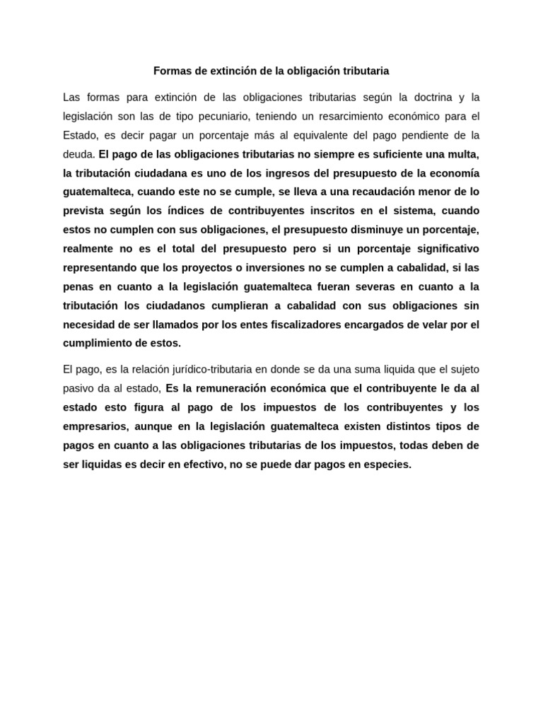 Extinción de Obligaciones Tributarias | PDF