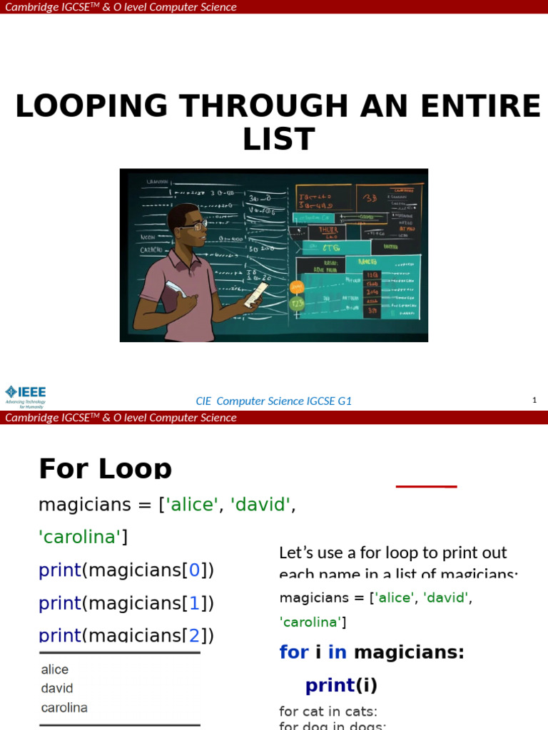 For Loops and Lists in Python | PDF | Computer Programming | Computing