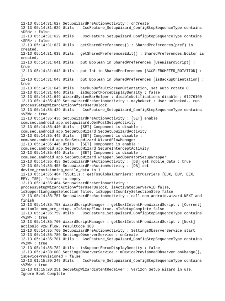 Verizon Setup Wizard Log Analysis | PDF | Verizon Wireless | Verizon ...