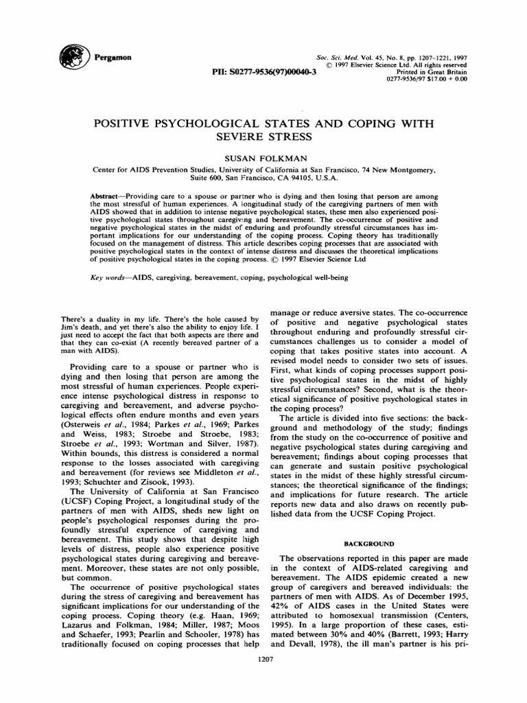 Coping with Stress: Positive States in Caregiving | PDF | Caregiver | Grief