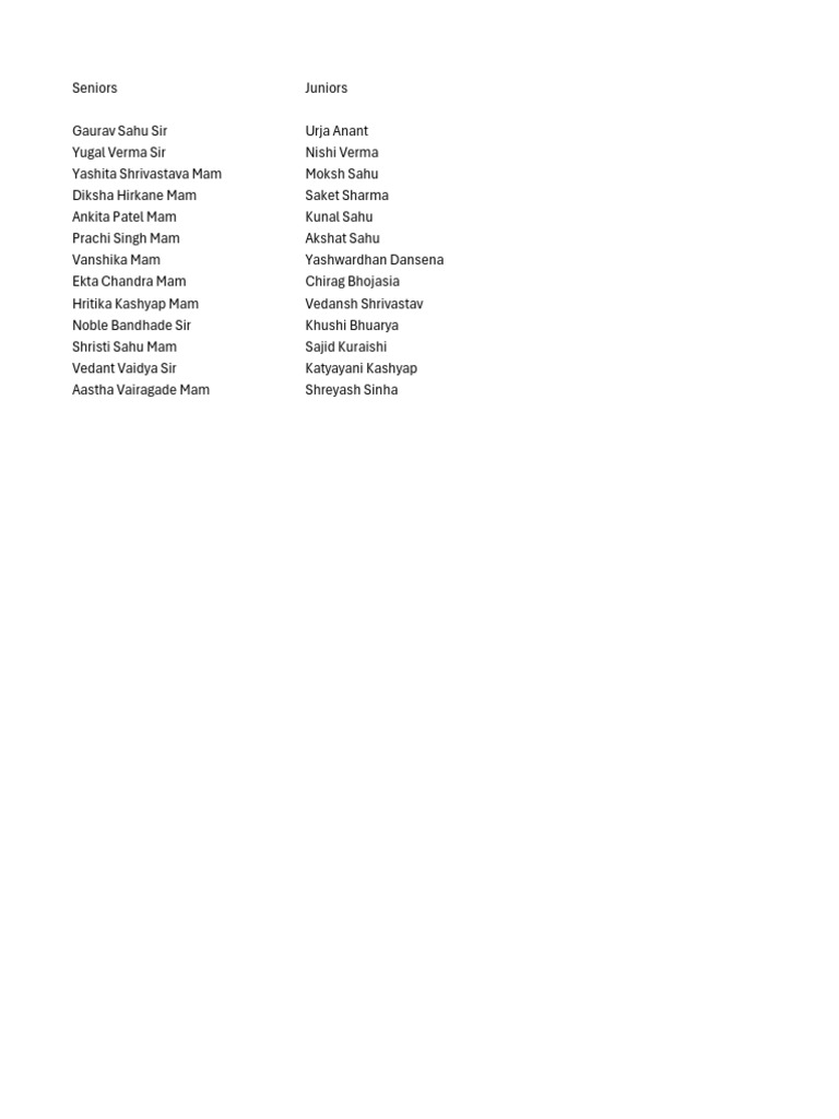 List of Students and Instructors | PDF