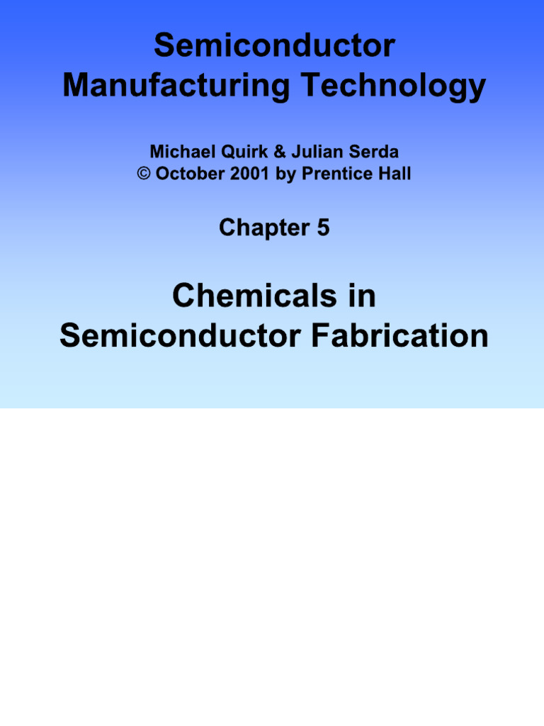 Chemicals in Semiconductor Fabrication | PDF | Pressure | Pressure ...