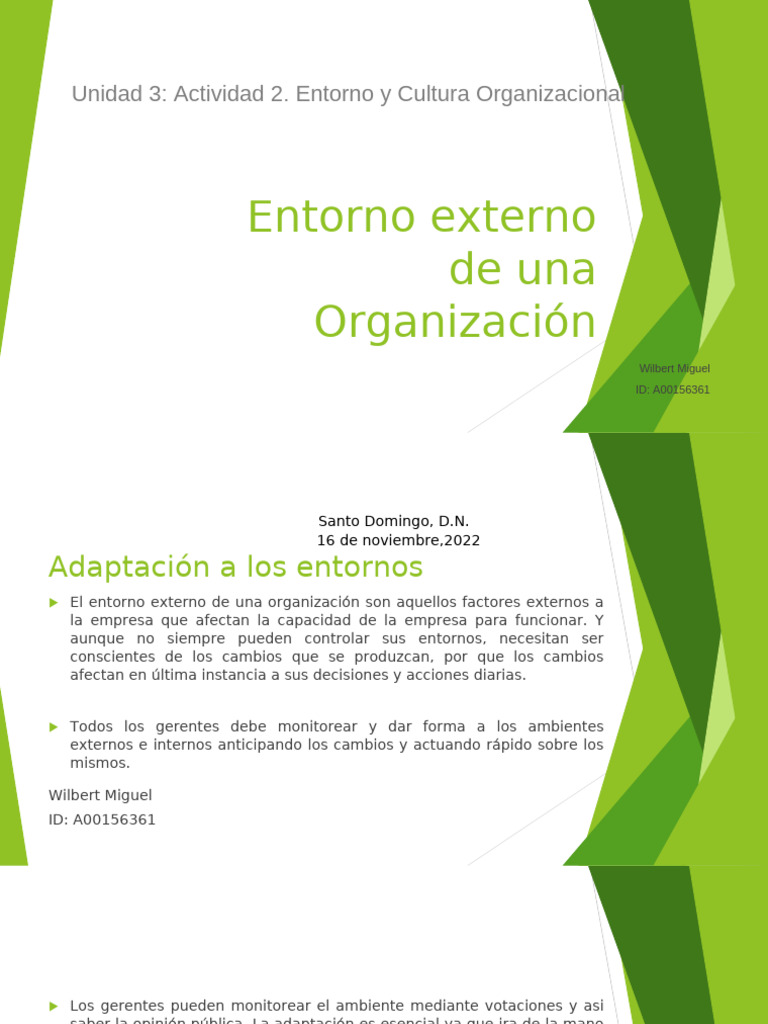 Entorno Externo y Cambio Organizacional | PDF | Business | Análisis FODA