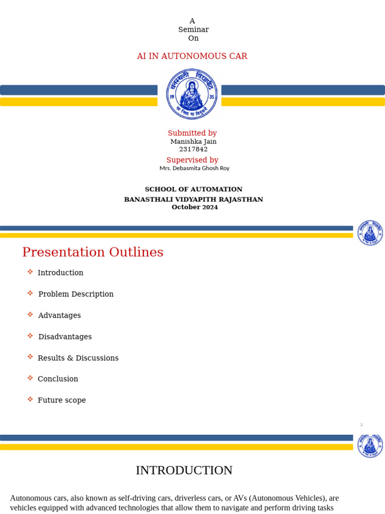 AI Enhancements in Autonomous Cars | PDF | Artificial Intelligence ...