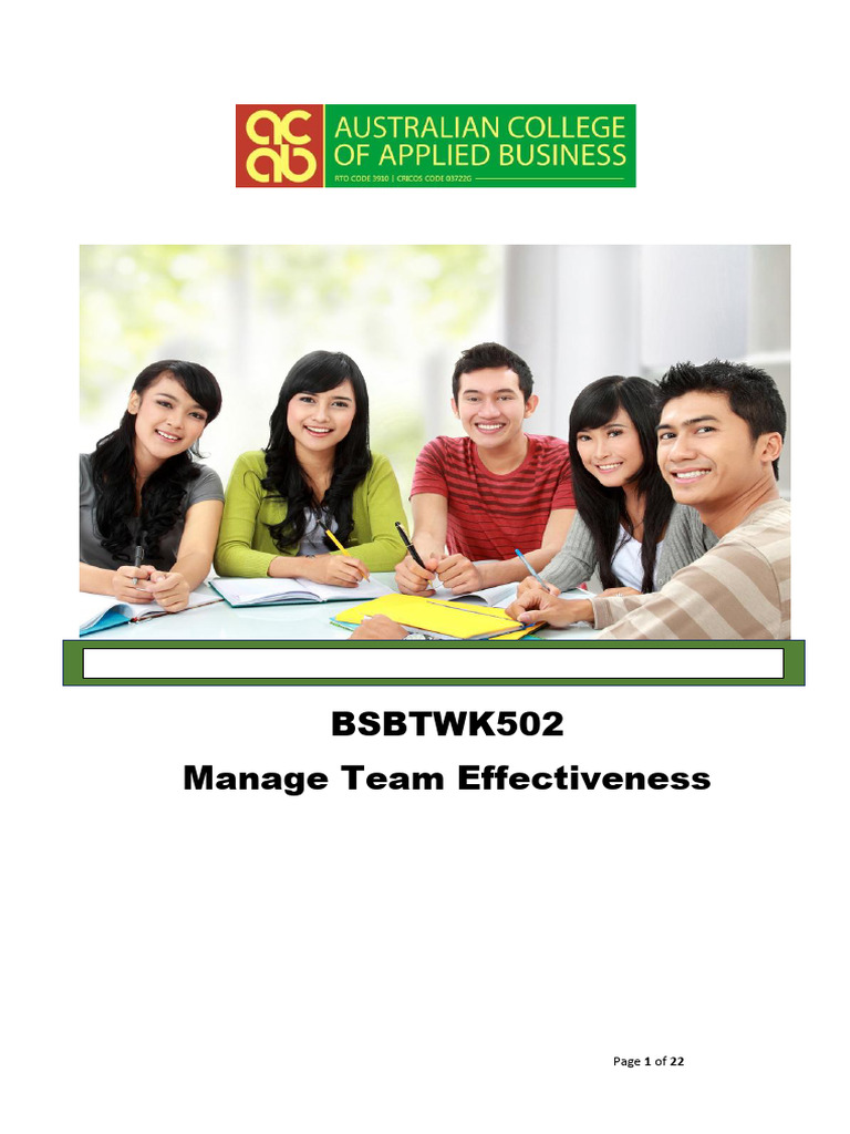 bsbtwk502-team-mangement-student-guide-pdf-performance-indicator