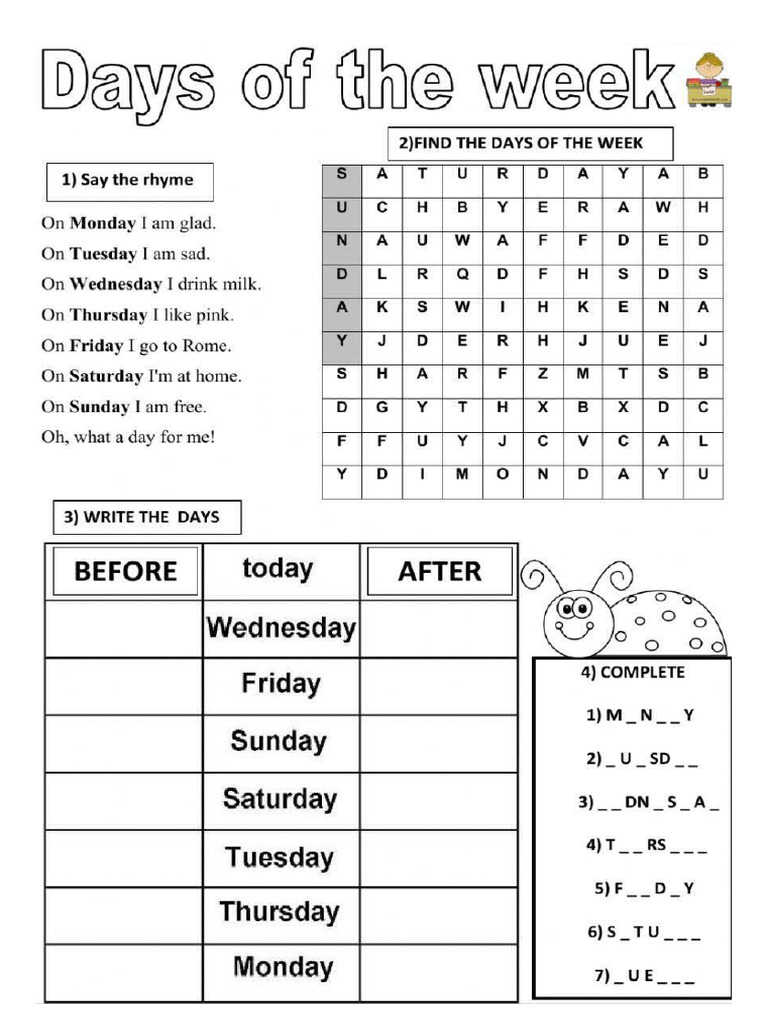 Days of the week and daily routines | PDF