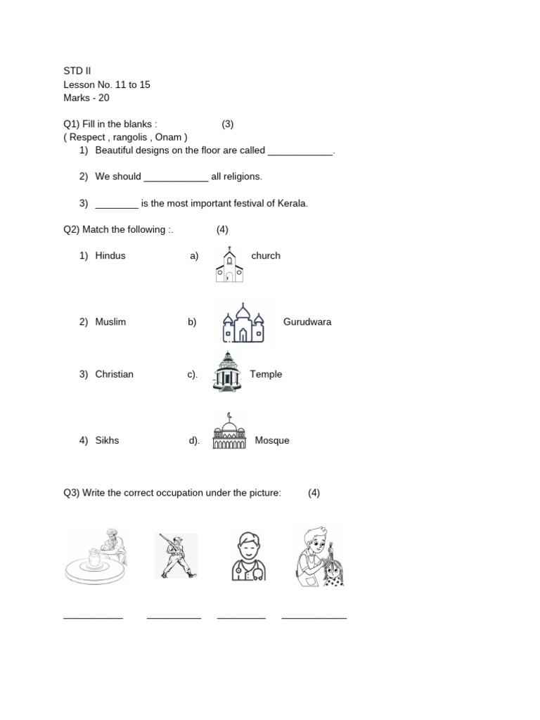 STD II EVS II Unit Test 22-23 | PDF