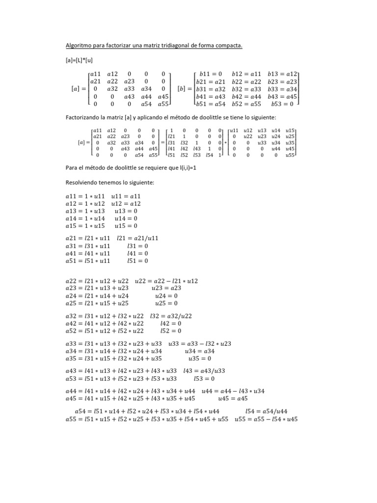Matrices Tridiagonales: Conceptos Clave | PDF