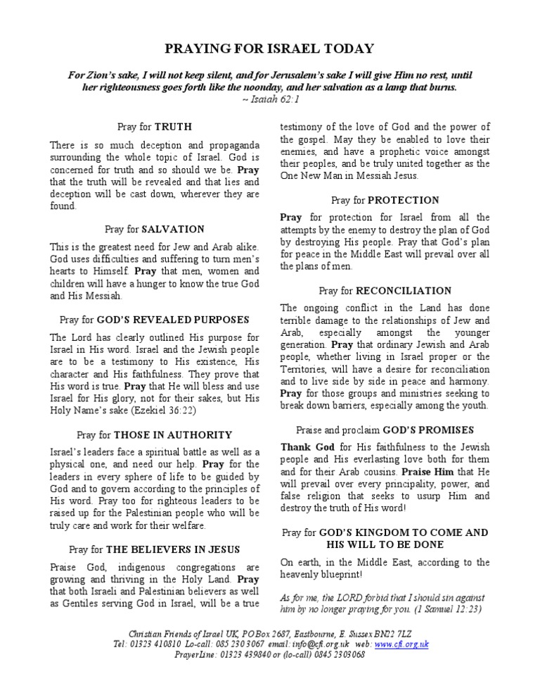 How to Pray for Israel Today Israel International Politics