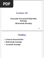 Externally Pressurized Fluid Film Bearings (Hydrostatic Bearing)