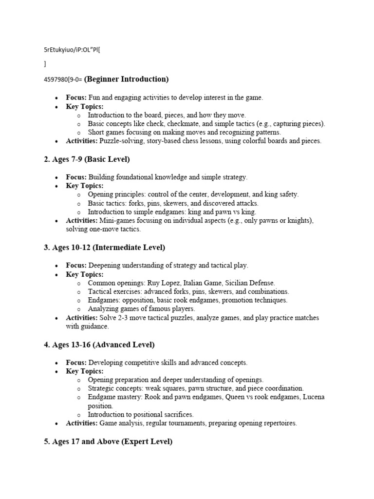 Chess Curriculum for All Ages | PDF | Chess Openings | Chess Strategy