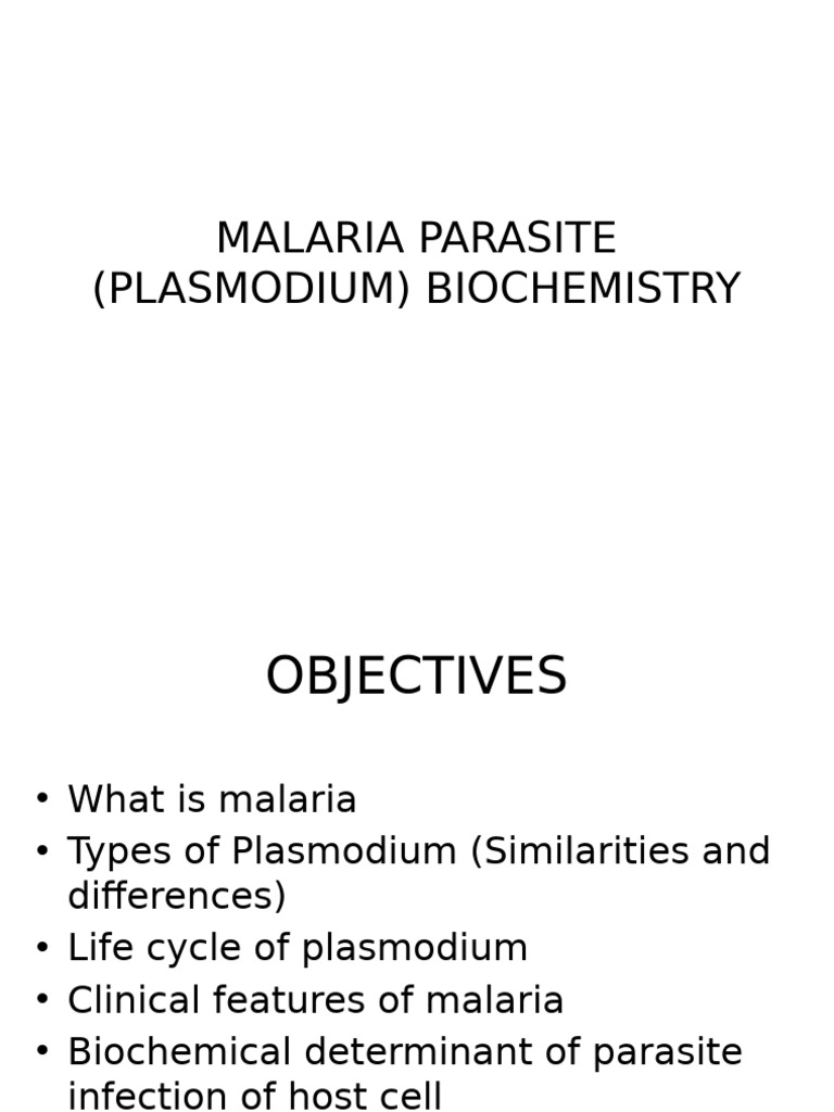 Biochemistry of Malaria Parasite Plasmodium | PDF | Plasmodium | Malaria