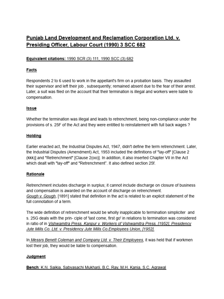 Punjab Land Development Case Summary | PDF | Common Law | Public Law
