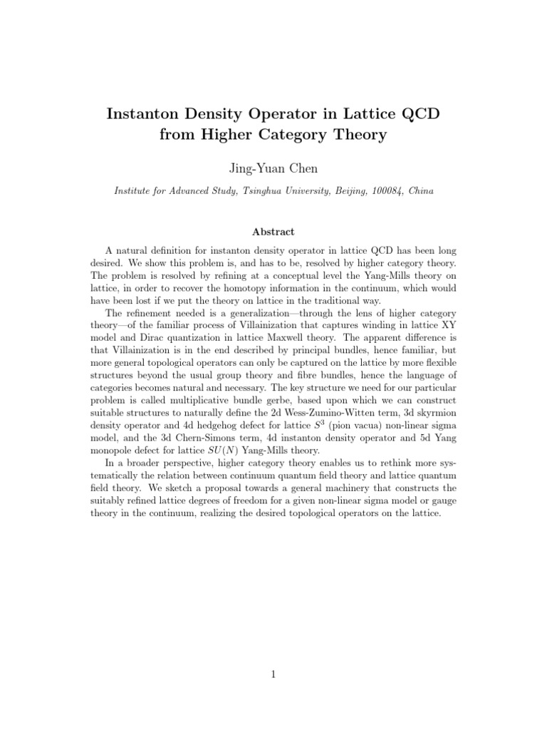 Lattice QCD Instanton Density Operator | PDF | Quantum Chromodynamics ...