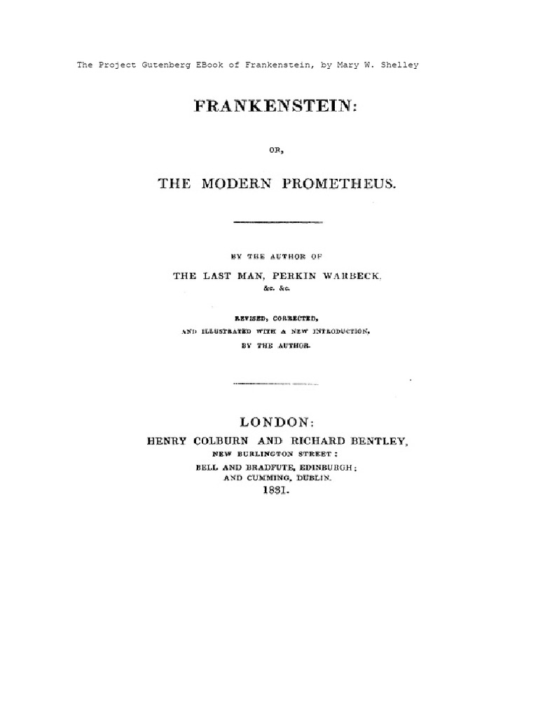Introduction to Frankenstein (1831) | PDF | Frankenstein