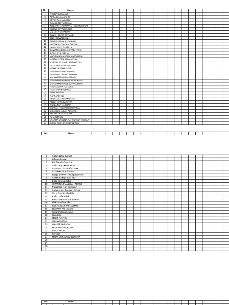 Absen Kelas New | PDF