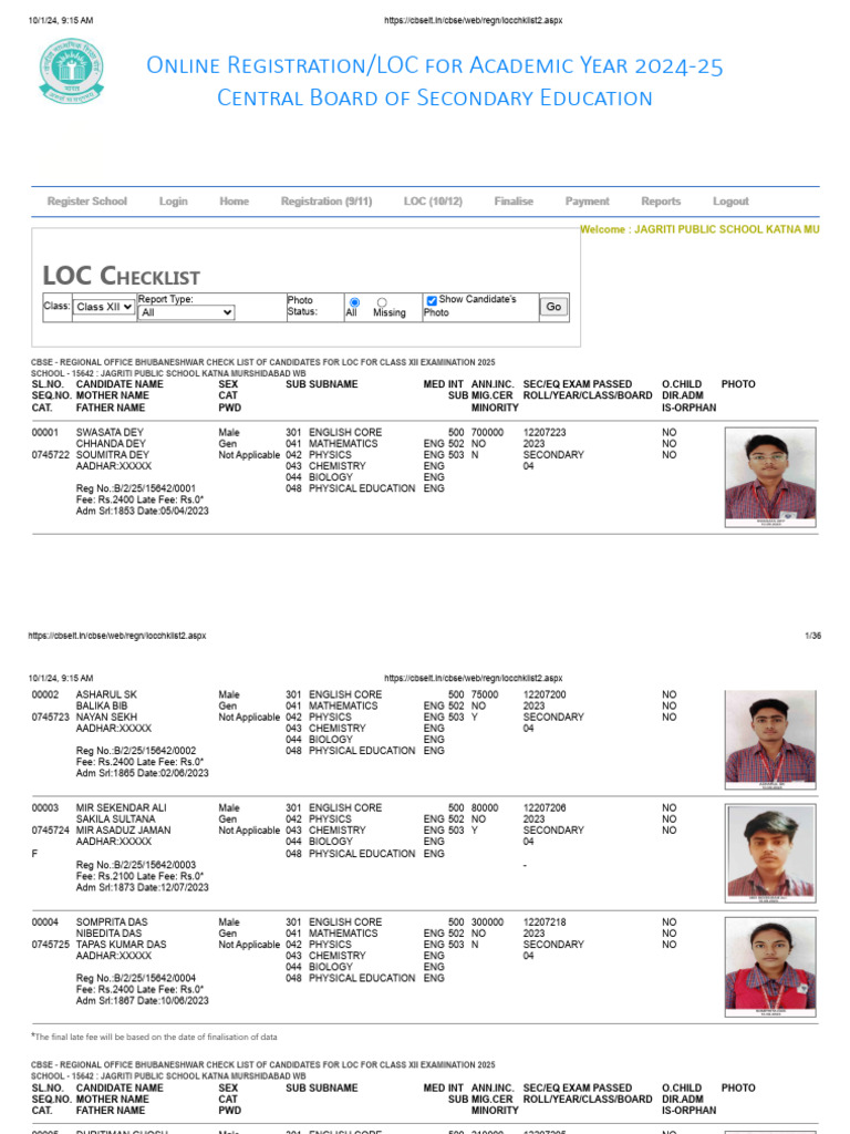 LOC Checklist for Jagriti Public School | PDF | Educational Assessment ...