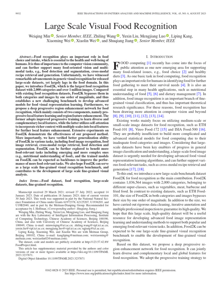 Food2K: A Benchmark for Food Recognition | PDF | Computer Vision ...