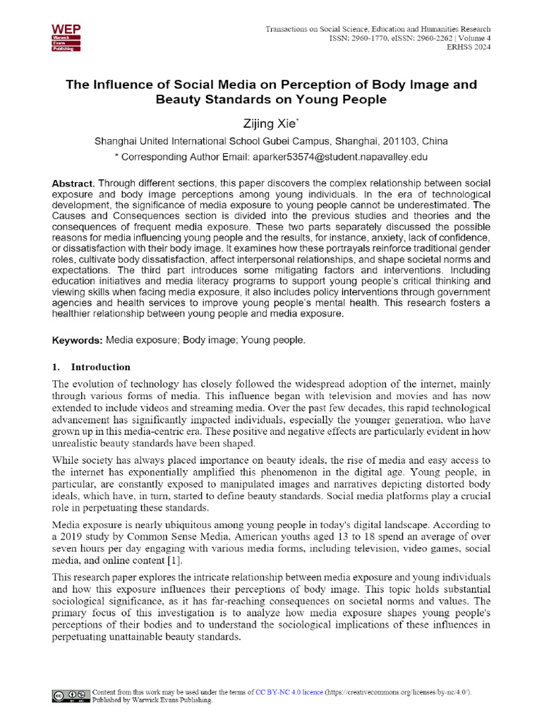 View of The Influence of Social Media On Perception of Body Image and ...