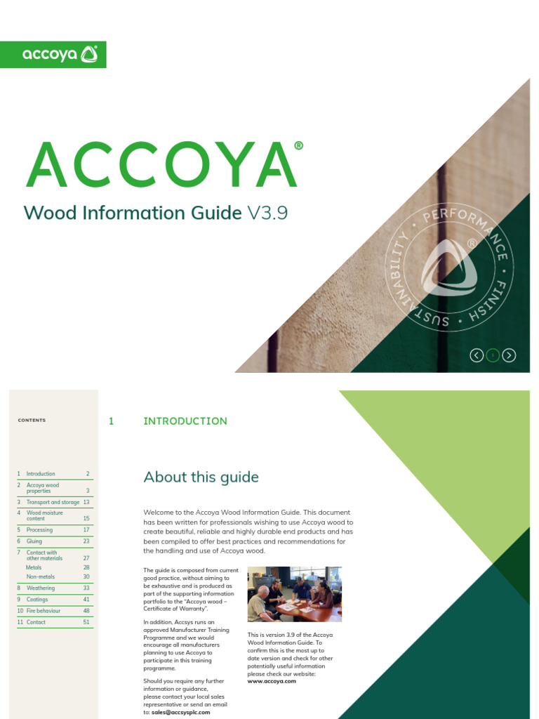 Accoya Wood Properties and Guidelines | PDF | Wood | Materials