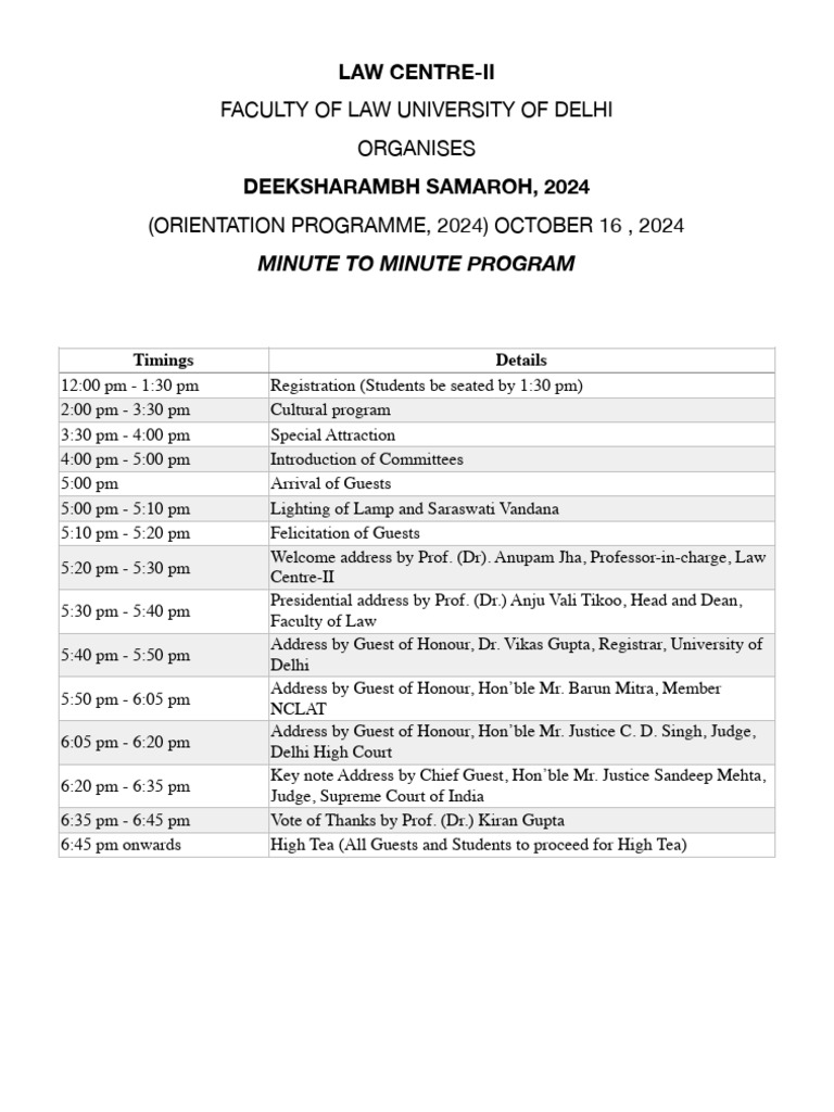 Minute To Minute Program | PDF