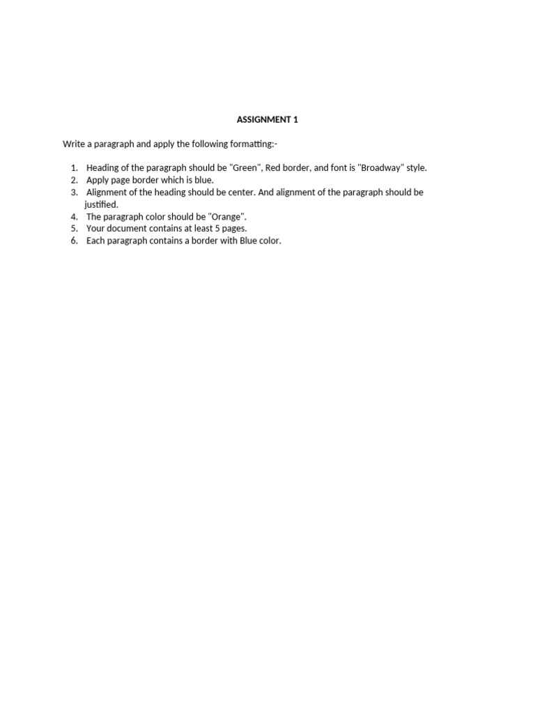 Formatting Guidelines for Assignment 1 | PDF
