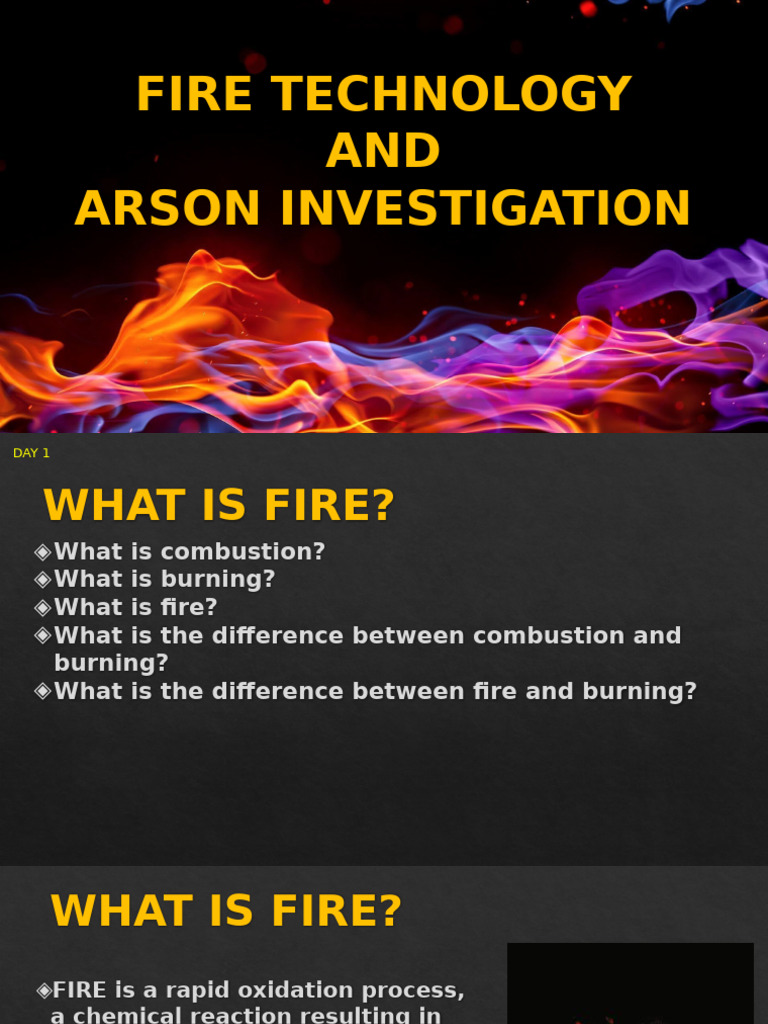 Fire Technology and Investigation Guide | PDF | Combustion | Fires
