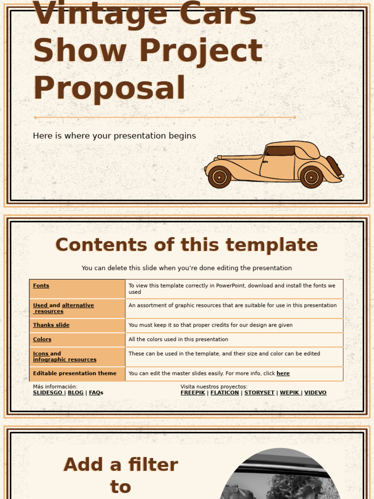 Vintage Cars Show Project Proposal by Slidesgo | PDF | Expense | Goal