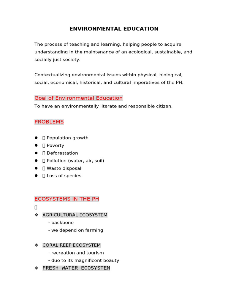 Environmental Education Pdf Waste Municipal Solid Waste