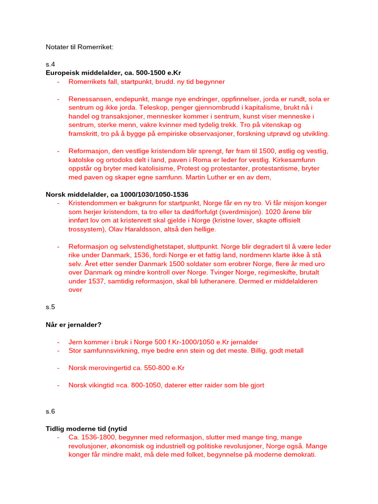 Notater til Romerriket | PDF