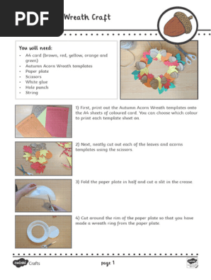 Autumn Acorn Wreath Instructions