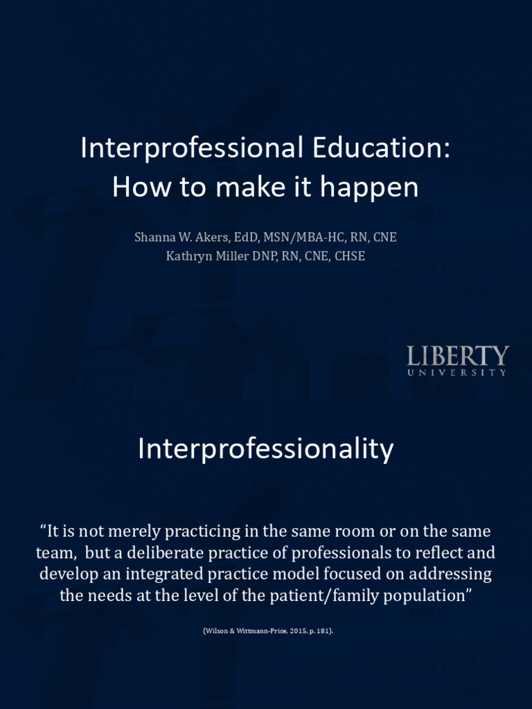 Interprofessional Education How To Make It Happen Pdf Simulation