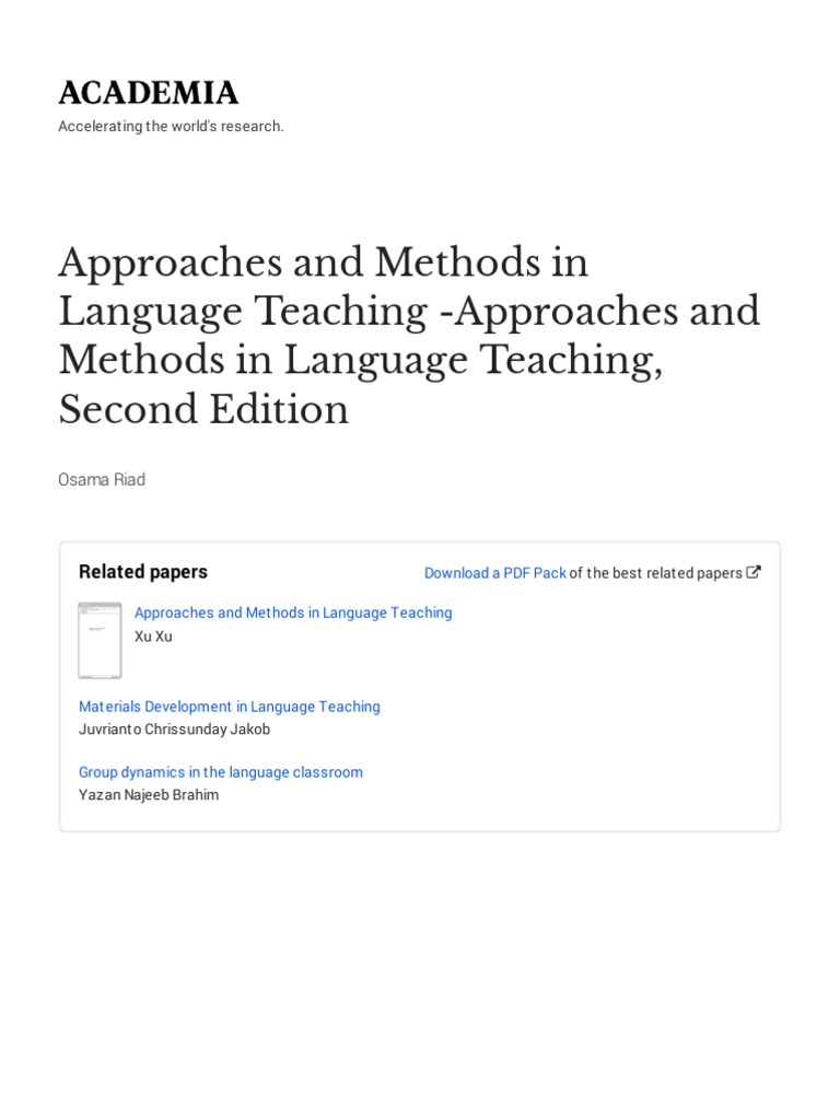 Methods of Teaching With Cover Page v2 | PDF | Language Education ...