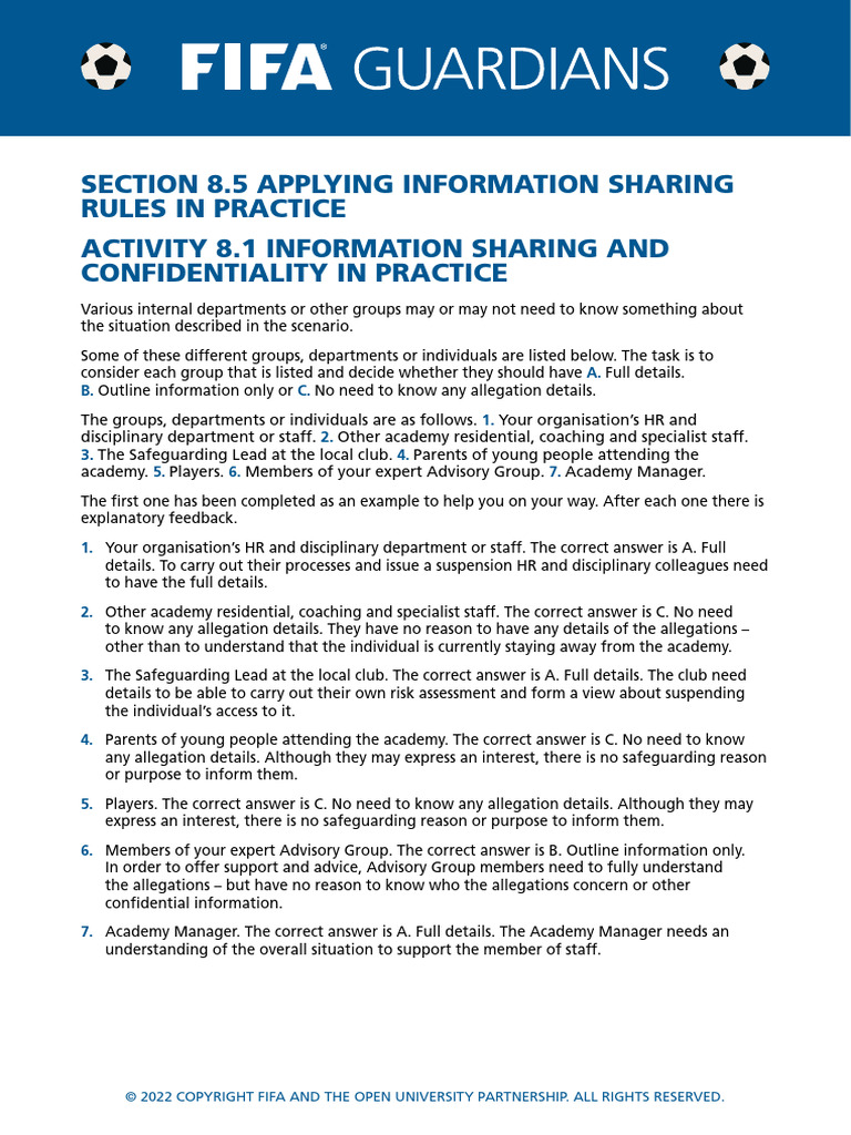 8.5 Applying Information Sharing Rules in Practice | PDF