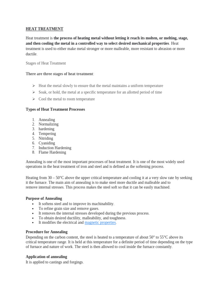 Heat Treatment Processes for Steel | PDF | Corrosion | Heat Treating