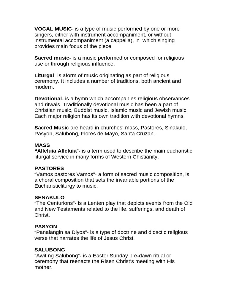 Sacred and Secular Music Overview | PDF | Religious Music | Performing Arts