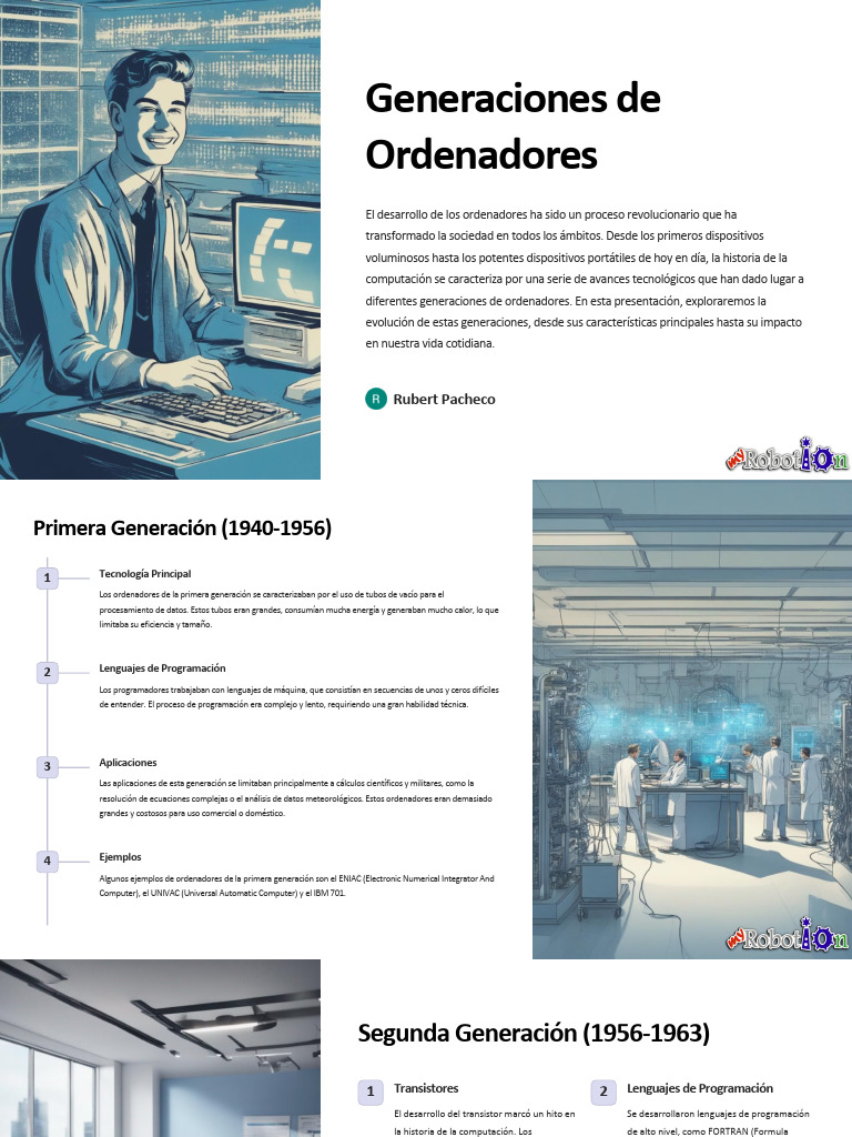4 Generaciones de Ordenadores | PDF | Microprocesador | Almacenamiento ...