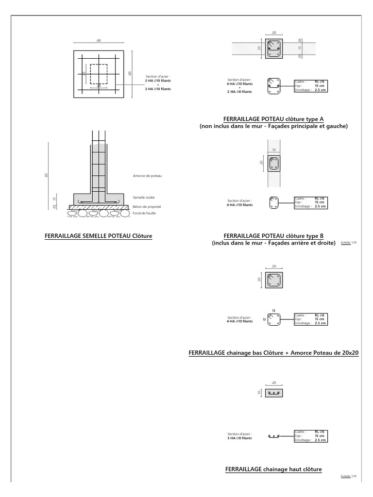 Ferrage de clôture type A et B | PDF | Ingénierie des structures ...