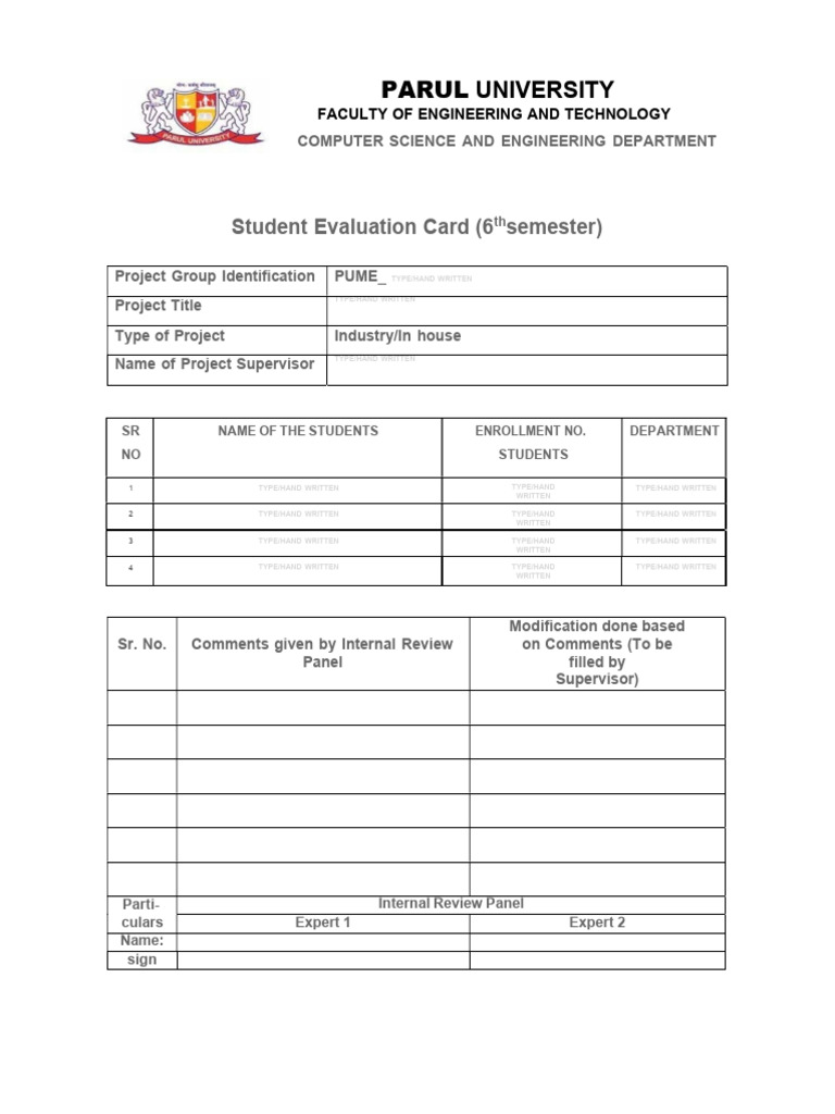 6th Semester Project Evaluation Card | PDF | Access Control ...
