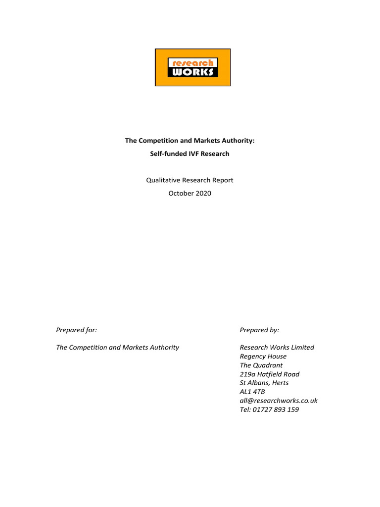 IVF Research Final Report | PDF | In Vitro Fertilisation | Reproduction