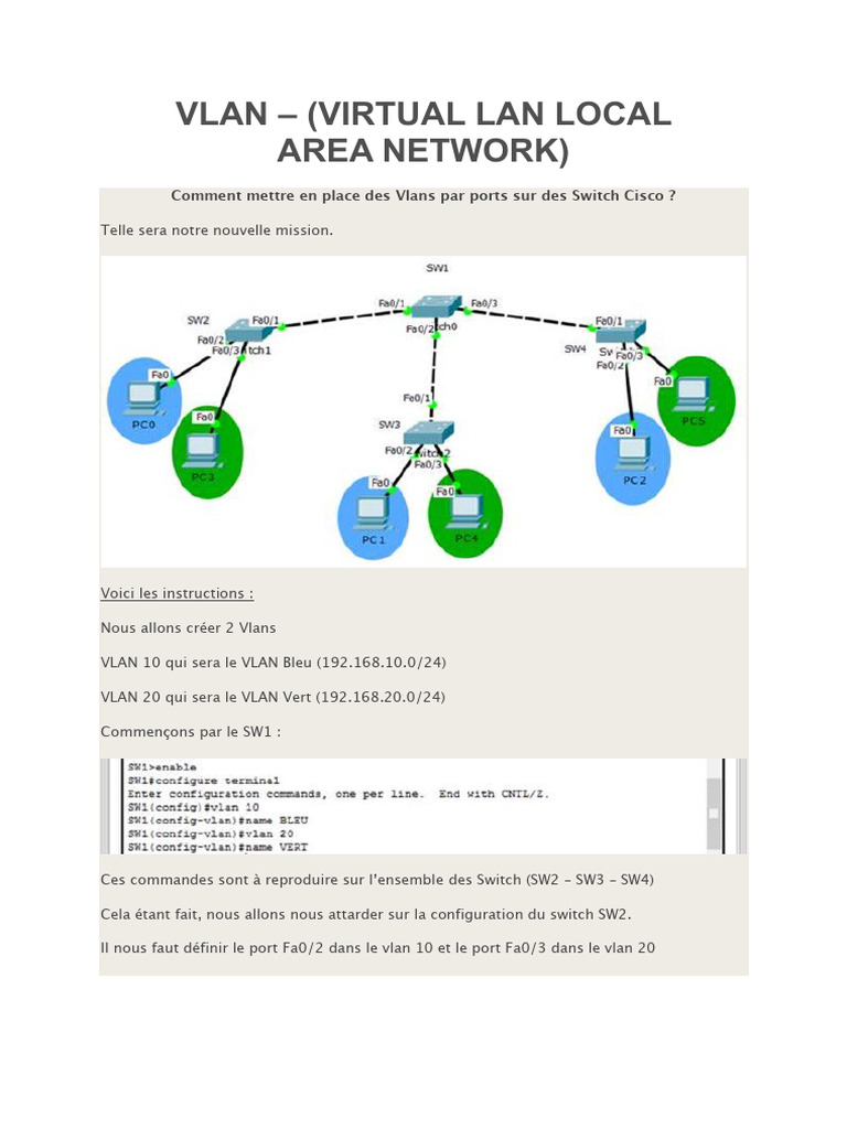 TP VLAN Routage Inter Vlan | PDF | Protocoles Internet | Informatique