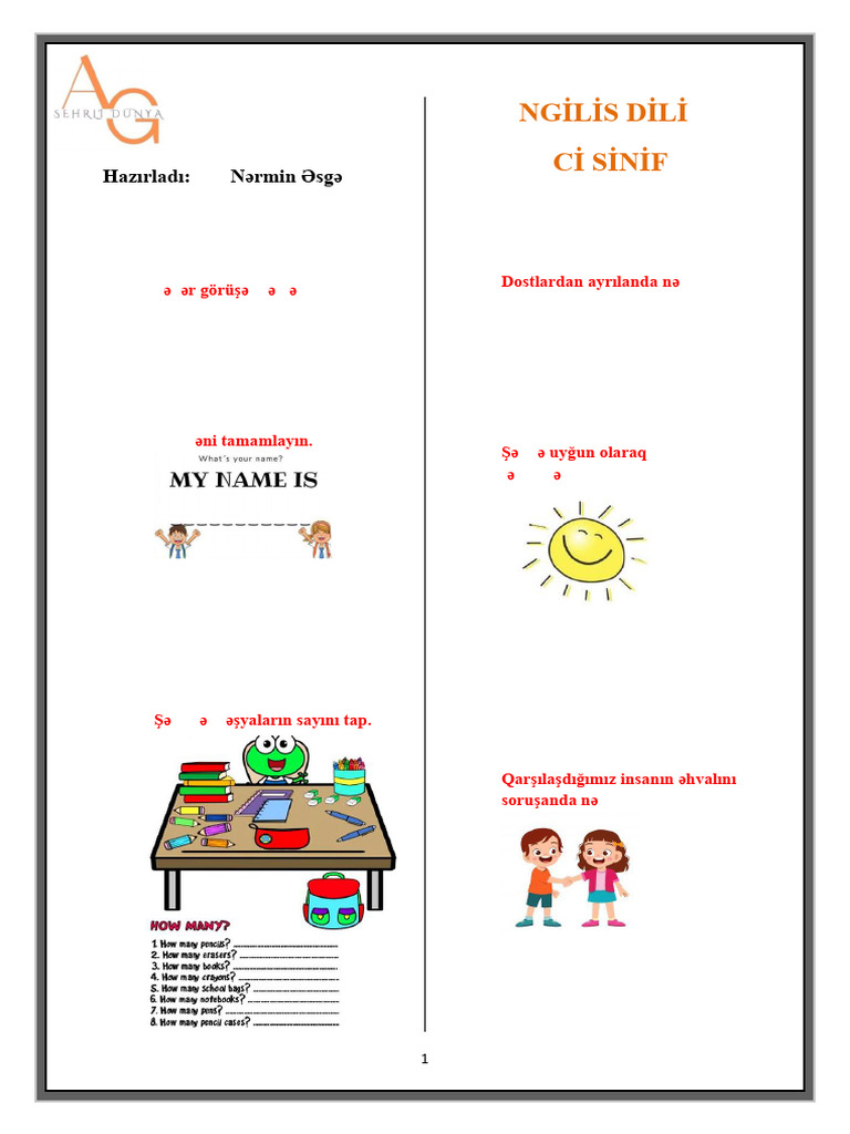 Ingilis Dili 1 Sinif Pdf