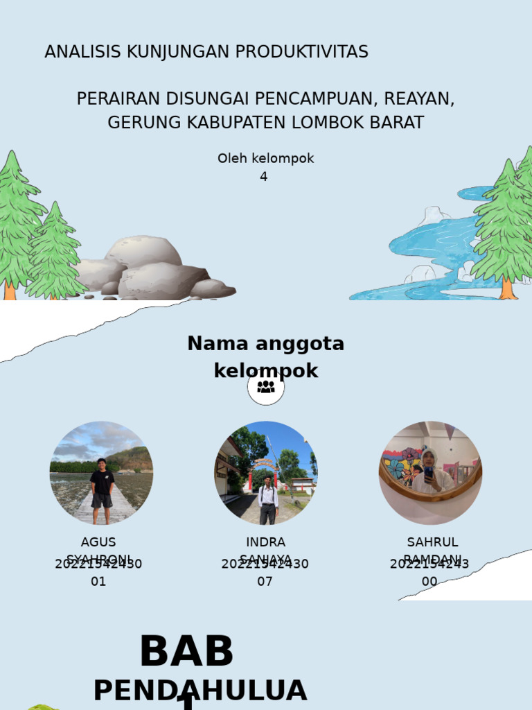 Laporan Kunjungan Produktivitas Perairan Disungai Pencampuan, Reayan ...
